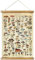 Vintage Hanging Posters, Decorative Mushroom Wall Art Prints, Printed on Linen with Wood Frames, Ready to Hang