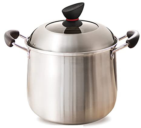 Olla sopera Olla sopera de acero inoxidable 304 con tapa y asas, 7.4L / 9.2L Olla apta para horno, para estofado, salsa y recalentamiento de alimentos, para todas las fuentes de calor, libre de PFOA