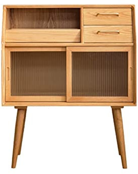 WAOCEO Weinregale Konzise hölzerne Sideboardweinkabinett-Buffet-Tisch hohe Konsole Dining Server-Speicherschrank barschrank