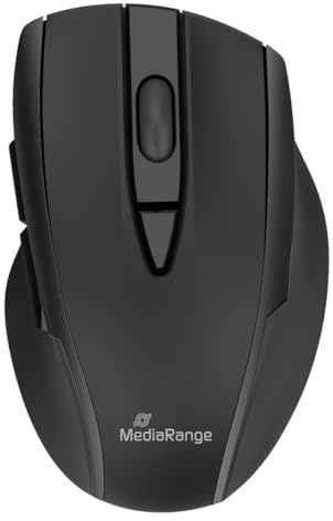 MediaRange Maus Bluetooth 6 Tasten 1.200-2.400 DPI Rechtshänder Silent | optischer Sensor | DPI-Taste | Daumentasten | Silent Click
