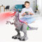 BAZOVE Ferngesteuert Dinosaurier Spielzeug, 2.4Ghz Elektronik RC Velociraptor Dino Spielzeug mit 360° Drehstunt, Sprühfunktion, Brüllen und LED-Licht, Geschenk für Jungen Mädchen ab 3+ Jahre