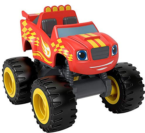 Blaze and The Monster Machines Racing Flag Blaze – GVG61 ~ Druckguss-Fahrzeug ~ Rotes und gelbes Rennauto