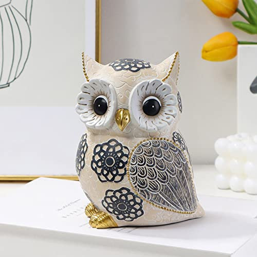 Oinas Eule Statue Home Dekorationen Exquisite Sammlerstücke Vogel Sammlerstücke Eule Dekorationen Handbemalt Geschnitzt Kunstwerk Schreibtisch Regal Dekoration Geburtstagsgeschenk