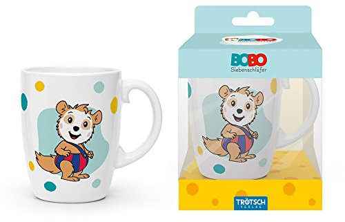 Trötsch BOBO Siebenschläfer Kindertasse blau Geschenktasse aus Porzellan: Kindergeschirr Tasse Porzellan Geschenk Geschenkidee Kinder Lieblingstasse