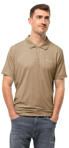 Jack Wolfskin Herren TRAVEL Polo M T-Shirt, Sand Storm, L