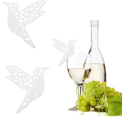 Gavigain 50pcs Little Bird Shape Wedding Hollow Name Place Cards Wedding Name Place Cards for Wine Glass Table Decoration(White)