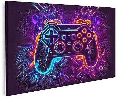 islandburner Quadro su tela Astratto Neon Video Game Controller Cyber Gaming Astratto Neon Video Game Cont JDPY Quadri Stampe Immagini Murale Decorazione da parete