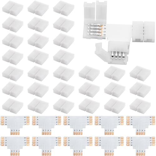 LED Strip Verbinder, Verlängerung, Eckverbinder, LED Streifen Befestigungsclips, Für 10mm 4 Polig RGB 5050