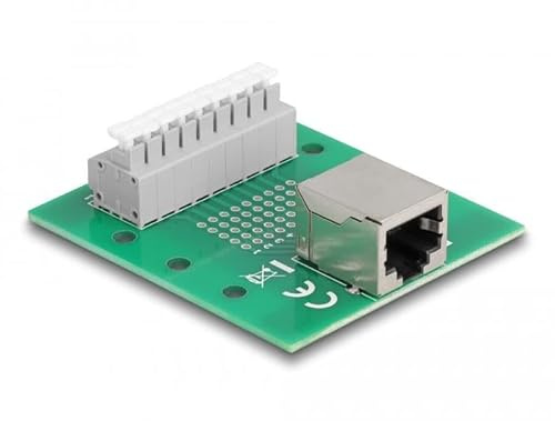 DeLOCK RJ45 Buchse auf Klemmenblock mit Druckknopf für DIN-Schiene Marke
