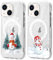 Xylota 2 Stück Magnetisch Hülle für iPhone 13 mini 5.4 '' [Kompatibel mit MagSafe], Weihnachten Transparent Handyhülle, TPU Stoßfeste Weihnachtsmann Mode Christmas Klare Schutzhülle，Schneemann