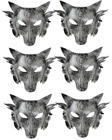 Amosfun 6 Stk Maskerade Tiermaske Maskerade Wolfsmaske Hochzeitsartikel Gruselige Halloween-maske Horror-halloween-maske Großer Böser Wolf Hexenkostüm Für Damen Dicker Schnitt Lieferungen