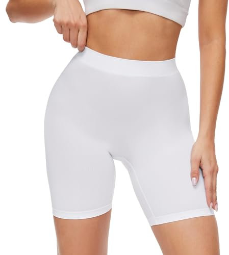 Evolyline Radlerhose Damen Kurz Unter Rock Hose Unterhose Damen Kurz Radlerhose für Kleid Unterrock Hohe Taille Slipshort Atmungsaktiv Boxershorts Unterwäsche Sommer für Sport Yoga Alltag