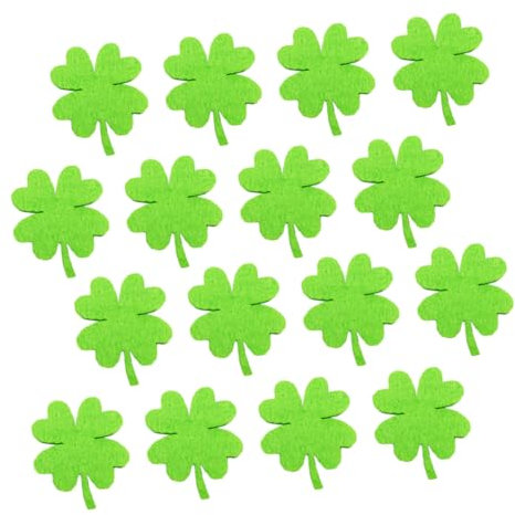 LALAFINA 50stücke Filz Applikationen Für Haarschmuck Und Kleidung Handgemachte Vierblättrige Kleeblatt Dekorationen Praktische Bastelmaterialien Für Kreative Projekte