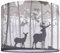 GO&SO Trommel-Lampenschirm, mittelgrau, Tierdruck, Sika-Hirsch, Lampenschirm für Tisch, 33 cm oben x 33 cm unten x 25,4 cm hoch (Spinne), Vintage-Lampenschirm, Ersatz, natürliches Leinen, Kunst-Dekor,