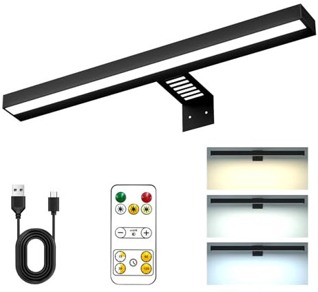 YWNYT Luce per quadri wireless, luce artistica da parete con telecomando, 3 modalità di colore, luci artistiche per dipinti, luci LED dimmerabili per arte da parete, galleria, bersaglio per freccette,