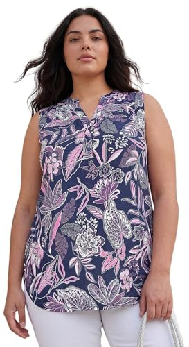 Roman Originals Curve Textured Floral Print V-Neck Top for Women UK - Ladies Everyday Holiday Spring Summer V-Neckline Comfy Soft Evening Vacation Work Party - Pink Plus - Size 26