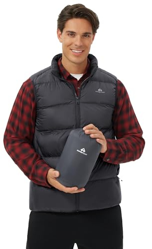 Pioneer Camp Men's Lightweight Down Vest Fill Power 700 Packable Puffer Vest Sleeveless Warm Puffy Outerwear