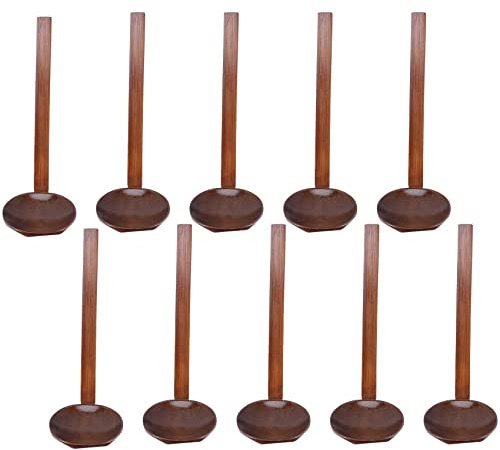 Quisiete Cuchara de Sopa de Madera Artesanal Ramen Japonesa de 8.5 Pulgadas Conjunto de Utensilios de Madera para Cocina, Cuchara de Olla Caliente de Madera 10 Piezas