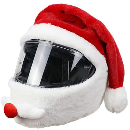 UPALDHOU Weihnachts-Santa-Motorrad-Helm-Abdeckung, Weihnachts-Motorrad-Helm-Abdeckung für Motorradhelm