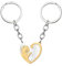 BQRKOTM 2 Pièces Porte Clef, Porte-Clés Couple Gravé pour Couple Amoureux/Amitié, Keychain Chat en Forme de Coeur, Porte-clés Cadeau Personnalisé pour Saint Valentin, Anniversaire, Noël, Nouvel An