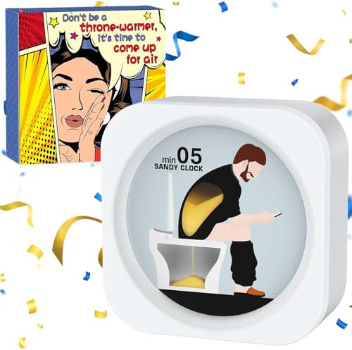 BelleVive Temporizador de reloj de arena para inodoro de 5 minutos, temporizador creativo de reloj de arena de cristal de hora, temporizador de reloj de arena, decoración de jardín para el hogar,