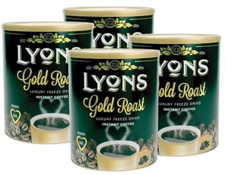 4 x 750g Instant Freeze Dried Coffee Granules, Lyons Gold Roast Ideal for Office,Canteen, Site Supplies, Staff Room Great Value.