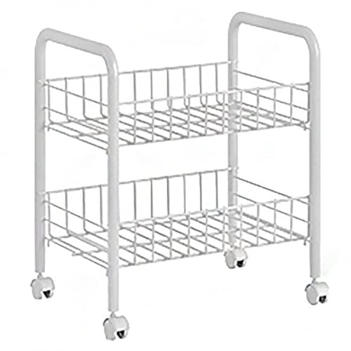 Carrello di utilità in Maglia in Metallo Bianco, Carrello di stoccaggio Durevole 3- Tier, per la Camera da Letto per Ufficio Dentista di deposito a scaffali Multi-scopi