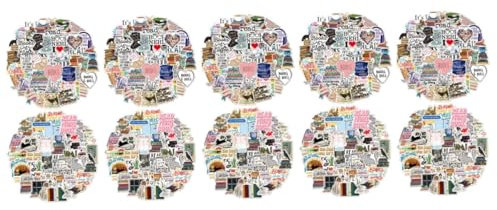 JOINPAYA 10sets Reading Stickers for Suitcase Notebook Bottle Stickers Retro Notepad Decals Printing Laptop Decals
