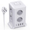 Multiprise avec Interrupteur, 5M Multiprise Parafoudre et Surtension with 8 Sortie AC and 4 USB Ports, Tour Multiprise pour Le Bureau, Salon, Chambre à Coucher