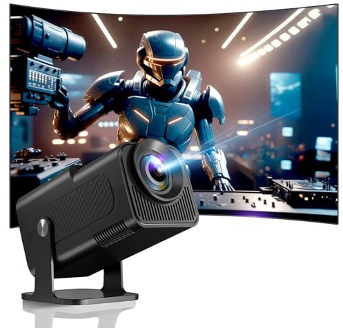 Mini Projector 1080P 4K Support HIPPUS Smart Portable Projector with WiFi 6 and Bluetooth 5.2, 270° Adjustable Auto Keystone Miracast Airplay HDMI//USB/Laptop,Home Cinema,carbon black