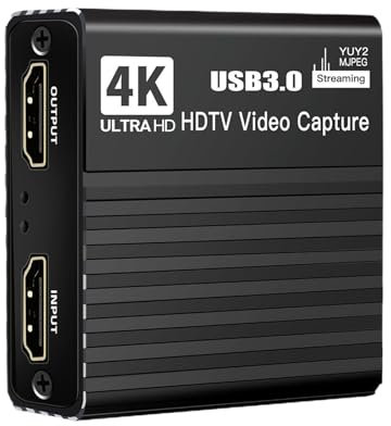 Carte de capture vidéo, appareil d'enregistrement 1080p, adaptateur 5,2 x 5,5 cm 60 fps, compatible 4K, installation vidéo facile pour TV, console, diffusion en direct, enseignement, utilisation de