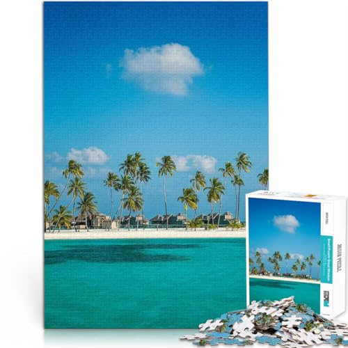 Adults 1000 Piece Jigsaw Puzzle Maldives Familienspiel zum Stressabbau, schwierige Herausforderung Geschenkideen75x50cm