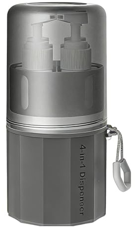 Contenedores de champú de viaje | 4 en 1 a prueba de fugas con succión portátil, botella dispensadora de viaje 4 en 1 | para champú, acondicionador, perfume, líquido, hogar, dormitorio, gimnasio