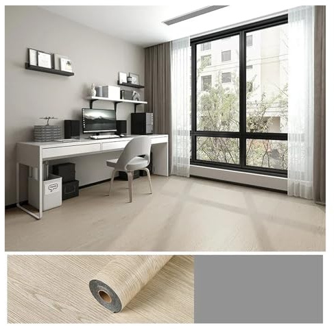 Adhesivo for suelo de vinilo PVC de cemento industrial, autoadhesivo, impermeable, con veta de madera gruesa de 40 cm.(Style4)