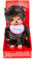 Sekiguchi 255550 - Original Monchhichi Mädchen, Plüschtier mit weiß-pinkem Lätzchen und Zöpfen mit Schleifen, ca. 20 cm großes Kuscheltier aus braunem Plüsch