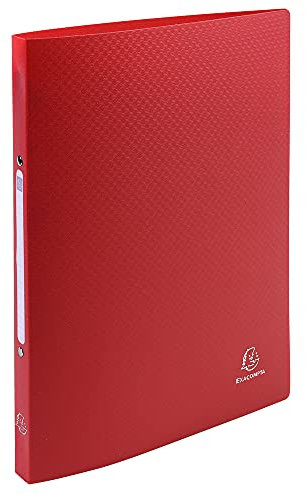 Exacompta 54195E Ringhefter OPAK DIN A4 aus flexiblem Kunststoff mit 2 Ringen 20 mm breit rot ideal für Schule und Büro Ringhefter Ringordner Ringbuchordner