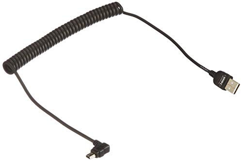 System-S Mini USB Kabel Datenkabel Ladekabel Dehnbares Spiralkabel mit 90° Winkelstecker 90 Grad gewinkelt 50 - 135 cm