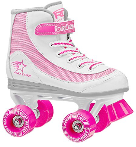 Roller Derby FireStar Youth Girl's Roller Skate White/Pink Size 1