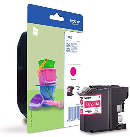 Brother LC-221M Original Tintenpatrone magenta (kompatibel mit Brother DCP-J562DW, MFC-J480DW, MFC-J680DW, MFC-J880DW)