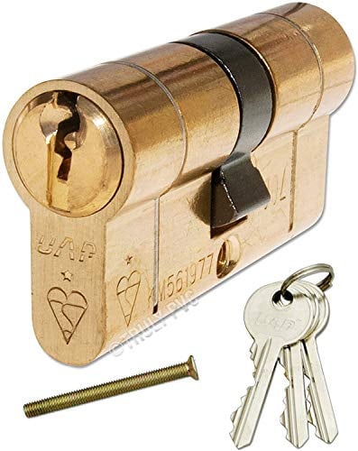 UAP 30/40 (25-10-35) 70mm Brass High Security 1* Kitemarked Euro Cylinder Door Lock - Secured by Design