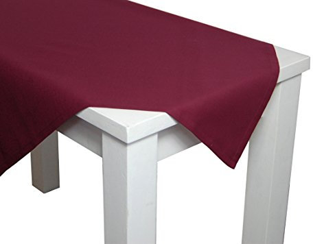 beties Farbenspiel Tischdecke ca. 130x170 cm - in interessanter Größen- und Farbauswahl - 100% Baumwolle für eine fröhlich Stimmung in Unifarben (Hibiskus Beere)