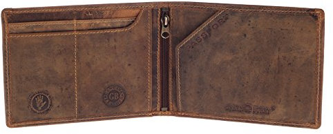 Greenburry Vintage Lederbörse Herren Geldbörse Braun 15,5x1x10cm