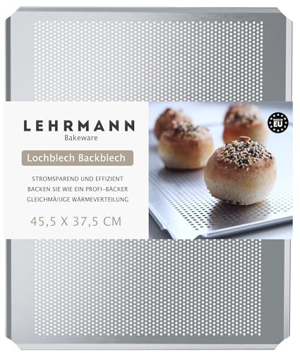 LEHRMANN Bandeja perforada 45,5 x 37,5 cm bandeja de pan placa para horno Compatible con/reemplazo para Neff Bosch Siemens