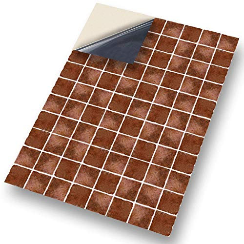 FOXCUP Stick & Go Self Adhesive Dolls House Wallpaper & Coverings 1/12th Scale Vinyl Sheets | Terra Floor Tiles No 46 - Kid