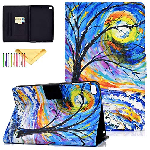 Uliking iPad Mini Case, PU Leather Smart Kickstand Case Cover Colorful Flip Wallet Protective Case for iPad Mini 1 2 3 4 5, Color Tree