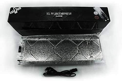 Weedness 2x55 Watt Pflanzenlampe ohne Leuchtmittel - Vollspektrum Leuchtstoffröhe LSR Grow Stecklinge Anzucht Armatur Wachstum Wuchs