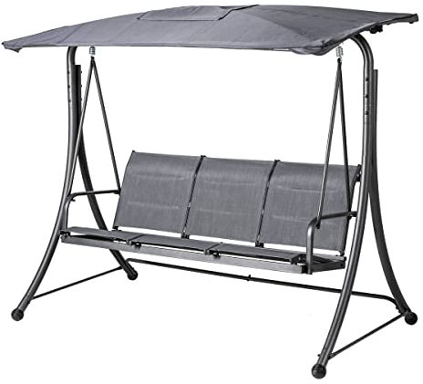 Hespéride - Hollywoodschaukel Lako Schiefergrau & Schiefergrau - 203 × 103 × 161 cm - Schiefer/Graphit