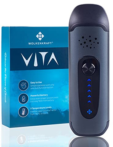 WOLKENKRAFT ViTA Premium-Vaporizer *Nachtblau* | Für Kräuter & Extrakte | 5 Temperaturstufen | kompakt | vollisolierter Luftkanal | Edelstahl-Kammer | einfache Bedienung