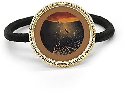 Haargummi und Haarreif aus Metall, Motiv: Universum und Alien, silberfarben