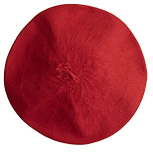Uni Baskenmütze Gaucho Mütze Traditionelle Mütze aus Argentinien, Rot/Ausflug, einfarbig (Getaway Solids), Einheitsgröße